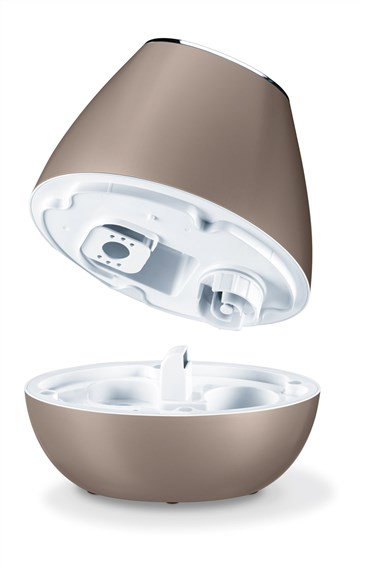 Beurer LB-37 Toffee Humidificateur d'air à ultrasons pour pièces jusqu'à 20m², silencieux, avec diffuseur d'huiles aromatiques