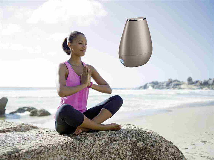 Beurer LB-37 Toffee Humidificateur d'air à ultrasons pour pièces jusqu'à 20m², silencieux, avec diffuseur d'huiles aromatiques