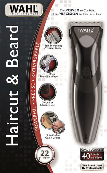 Wahl Tondeuse à cheveux et barbe HAIRCUT & BEARD Noir Wahl Tondeuse à cheveux et barbe HAIRCUT & BEARD Noir