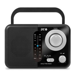 SPC 4590N Radio Valdi FM/AM avec entrée auxiliaire 3.5mm, antenne télescopique, fonctionne sur secteur ou piles (non incluses), 0.8W RMS