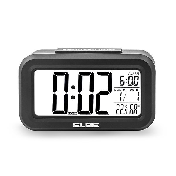 ELBE RD-668-N Réveil Digital Voyage avec Capteur de Température et Humidité - Grand Écran LCD 11,2 cm (4,4") - Alarme Double ELBE RD-668-N Réveil Digital Voyage avec Capteur de Température et Humidité - Grand Écran LCD 11,2 cm (4,4") - Alarme Double