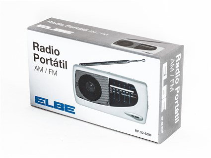 Radio portative Elbe RF-52-SOB en blanc avec tuner analogique FM/AM, haut-parleur intégré et antenne télescopique