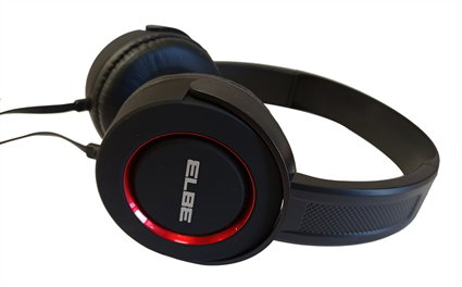 Elbe AU-813-NR Casque audio avec micro noir et rouge, design ergonomique et ajustable, léger et confortable pour de longues sessions