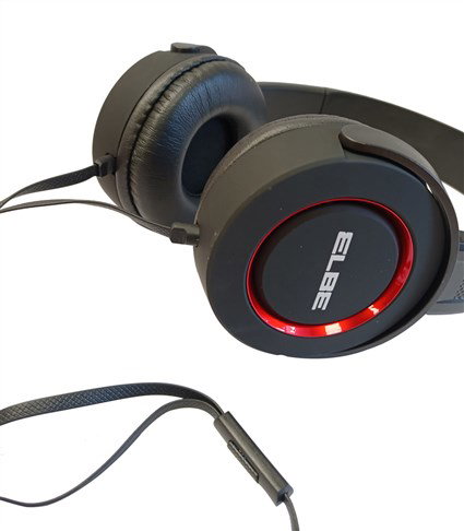 Elbe AU-813-NR Casque audio avec micro noir et rouge, design ergonomique et ajustable, léger et confortable pour de longues sessions