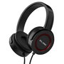 Elbe AU-813-NR Casque audio avec micro noir et rouge, design ergonomique et ajustable, léger et confortable pour de longues sessions