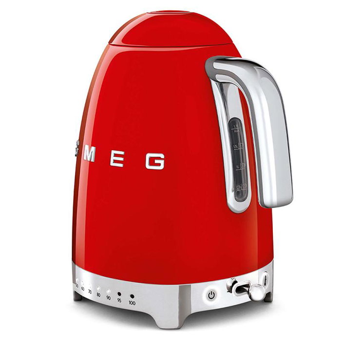 Smeg Bouilloire Électrique KLF04RDEU Rouge, 1.7 Litres, Rétro, Pour Café et Thé