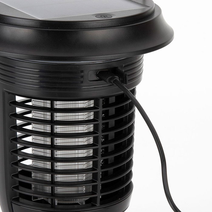 Jata Hogar Atrapa-moustiques Lampe Solaire 5W 40m² Ø16,5x21,5cm Intérieur Extérieur Rechargeable USB LED UV