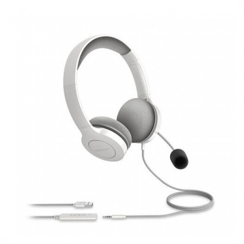 Energy Sistem Office 3 - Casque audio filaire avec micro, jack 3,5 mm et USB, blanc