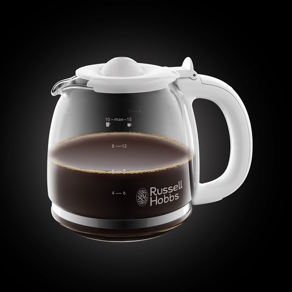 Russell Hobbs 24390-56 Cafetière Inspire Blanche avec détails en acier inoxidable - Machine à café filtre