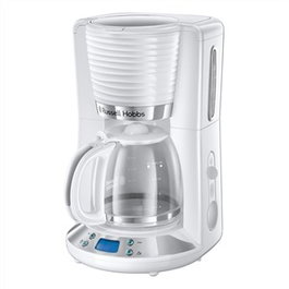 Russell Hobbs 24390-56 Cafetière Inspire Blanche avec détails en acier inoxidable - Machine à café filtre