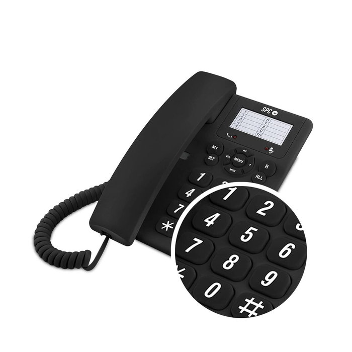 SPC Téléphone fixe Original Noir et Rouge