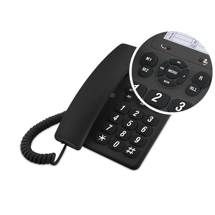 SPC Téléphone fixe Original Noir et Rouge