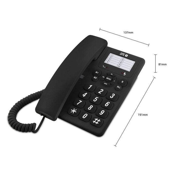 SPC Téléphone fixe Original Noir et Rouge