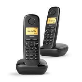 Gigaset A170 Duo Téléphone Fixe Sans Fil DECT, Écran Noir et Blanc, Répertoire 50 Contacts, Eco Mode