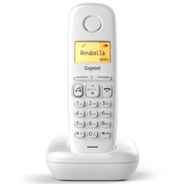 Gigaset A270 Téléphone Fixe Sans Fil DECT Blanc avec Répertoire 50 Contacts et Fonction Mains Libres