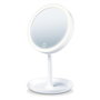 Beurer BS-45 Miroir Cosmétique avec Lumière LED et Miroir Grossissant 5x - Miroir de Table à Rotation 360°