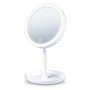 Beurer BS-45 Miroir Cosmétique avec Lumière LED et Miroir Grossissant 5x - Miroir de Table à Rotation 360°