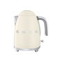 Smeg Bouilloire Électrique Crème KLF03CREU - Rétro, 1,7 L, 3000 W, Arrêt Automatique, Sécurité Antibrûlure, Couvercle Verrouillable
