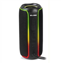 Elbe ALT-N12-TWS Haut-parleur Bluetooth Portable 20W, Noir, IPX6 Résistant à l'eau, Lumières LED, Fonction TWS pour Son Stéréo