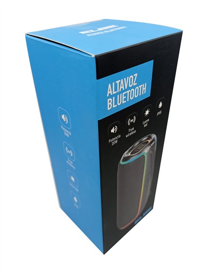 Elbe ALT-N12-TWS Haut-parleur Bluetooth Portable 20W, Noir, IPX6 Résistant à l'eau, Lumières LED, Fonction TWS pour Son Stéréo
