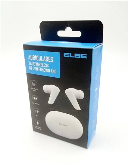 Elbe ABTWS-005-B Casque Bluetooth True Wireless avec Réduction Active du Bruit (ANC) Blanc