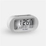 Elbe RD-009-B Réveil voyage avec thermomètre et hygromètre - Écran 9 cm rétroéclairé, fonction snooze - Blanc