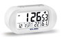 Elbe RD-009-B Réveil voyage avec thermomètre et hygromètre - Écran 9 cm rétroéclairé, fonction snooze - Blanc