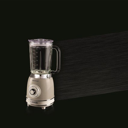 Ariete 583/03 Batidora de Vaso Vintage Beige - Blender avec Verre Résistant, 4 Lames Acier et 4 Vitesses pour Smoothies