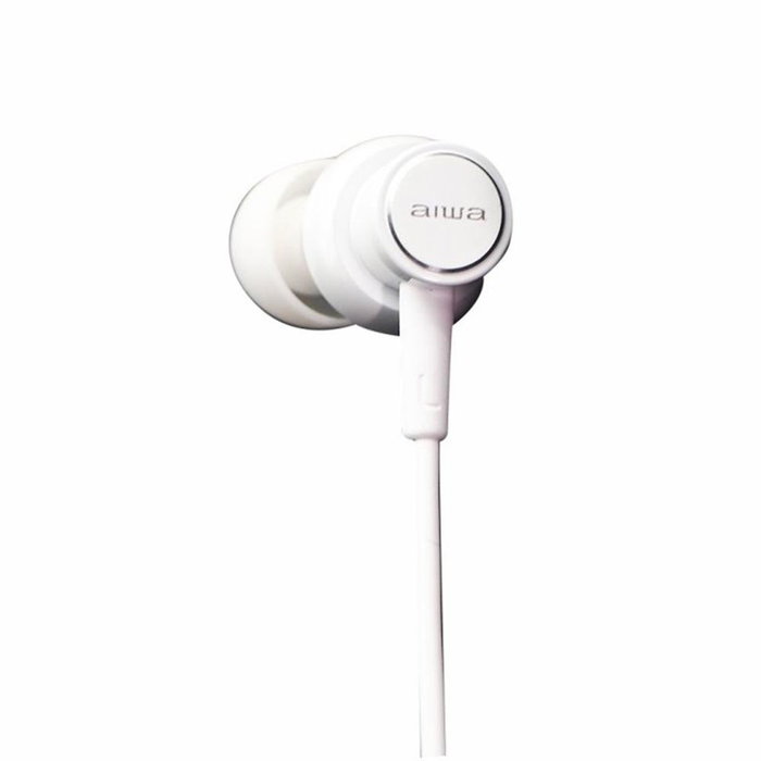 Aiwa ESTM-500WT Casque Audio Filaire Intra-auricular 3.5 mm Blanc Écouteurs Musique 10-40000 Hz 1.2 m