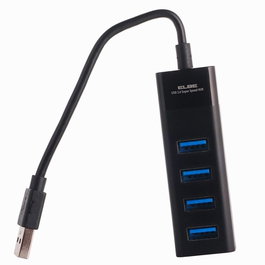 ELBE HUB-401 Hub de Expansión USB 3.0 - 4 Ports pour Ordinateur - Amplificateur de Connexion pour Webcam, Souris, Clavier, Transfert jusqu'à 5 Gbps