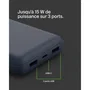 Belkin - Batterie externe 20000 mAh, 15 W, Bleu - 2 ports USB-A et USB-C pour recharge rapide