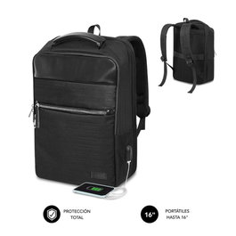 Subblim Mochila Business V2 AP Portatil Noir 16 pouces Sac à dos ordinateur avec port USB