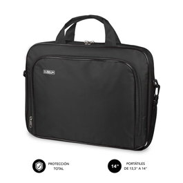 Subblim Malette Oxford pour Ordinateur Portable 13.3-14 Pouces Noir - Housse de Transport Résistante avec Compartiments et Protection