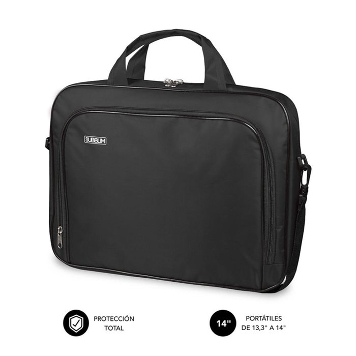 Subblim Malette Oxford pour Ordinateur Portable 13.3-14 Pouces Noir - Housse de Transport Résistante avec Compartiments et Protection Subblim Malette Oxford pour Ordinateur Portable 13.3-14 Pouces Noir - Housse de Transport Résistante avec Compartiments et Protection