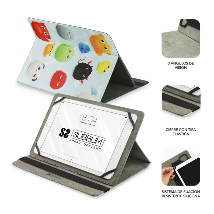 Subblim Funda Trendy Case pour Tablette 10.1 Pouces, Housse Folio Universelle, Support avec 3 Angles, Protection Chocs et Rayures, PU Subblim Funda Trendy Case pour Tablette 10.1 Pouces, Housse Folio Universelle, Support avec 3 Angles, Protection Chocs et Rayures, PU