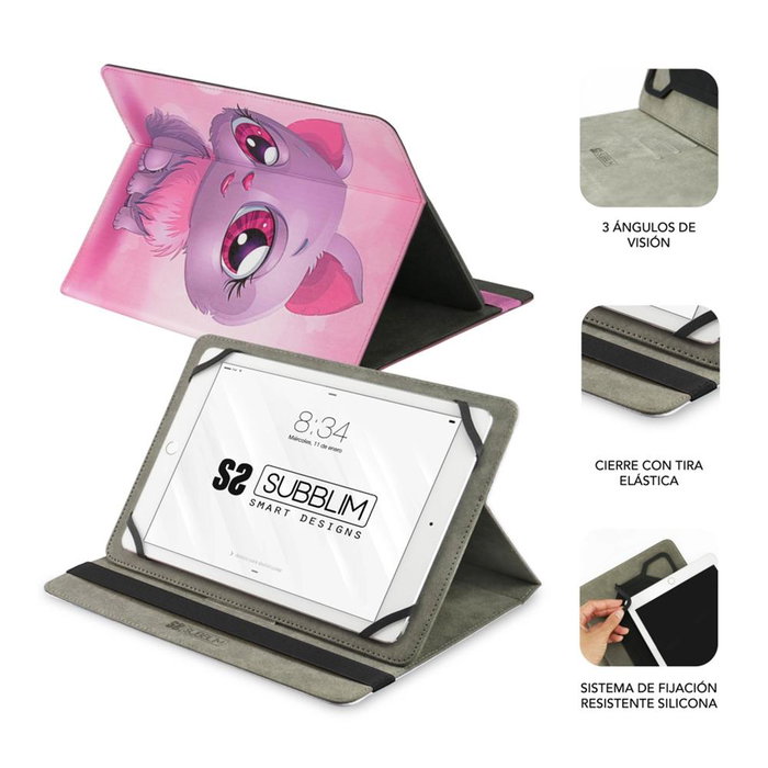 Subblim TRENDY CASE Housse Universelle pour Tablette 10.1 Pouces avec Motif Chat, Protection Folio Antichoc, Support 3 Angles, Silicone - 264x195x20 mm Subblim TRENDY CASE Housse Universelle pour Tablette 10.1 Pouces avec Motif Chat, Protection Folio Antichoc, Support 3 Angles, Silicone - 264x195x20 mm