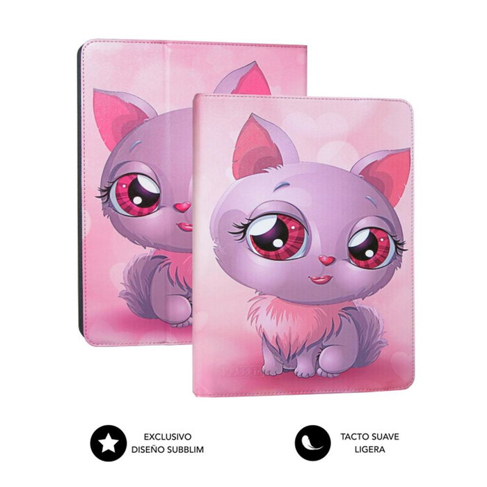 Subblim TRENDY CASE Housse Universelle pour Tablette 10.1 Pouces avec Motif Chat, Protection Folio Antichoc, Support 3 Angles, Silicone - 264x195x20 mm Subblim TRENDY CASE Housse Universelle pour Tablette 10.1 Pouces avec Motif Chat, Protection Folio Antichoc, Support 3 Angles, Silicone - 264x195x20 mm