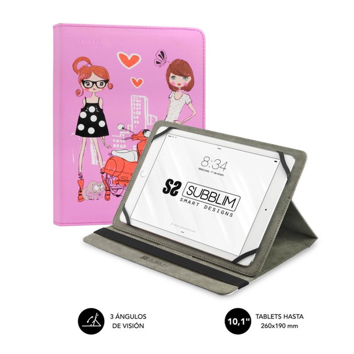 Subblim Étui Trendy pour Tablette 10.1 Pouces, Housse Universelle en Polyuréthane, Couverture avec 3 Angles de Vue Subblim Étui Trendy pour Tablette 10.1 Pouces, Housse Universelle en Polyuréthane, Couverture avec 3 Angles de Vue