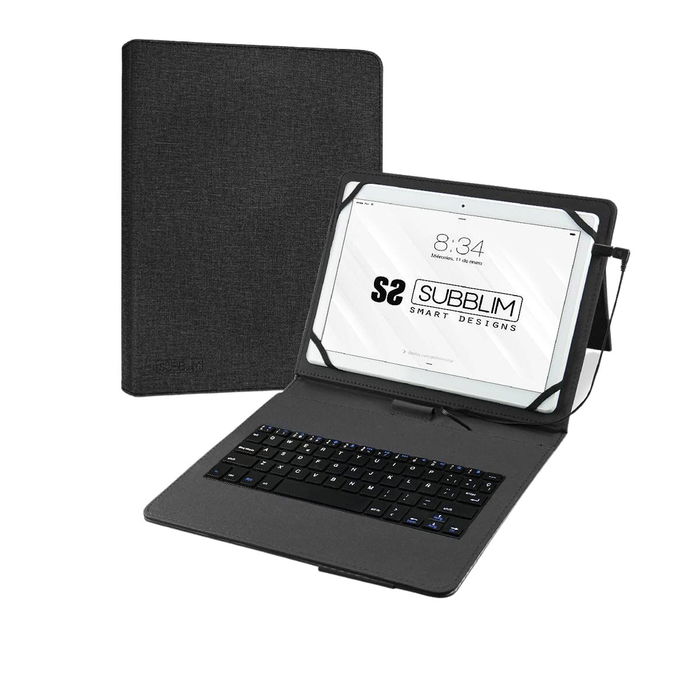 Housse pour Tablette et Clavier Subblim SUBKT1USB001 Noir Espagnol Qwerty