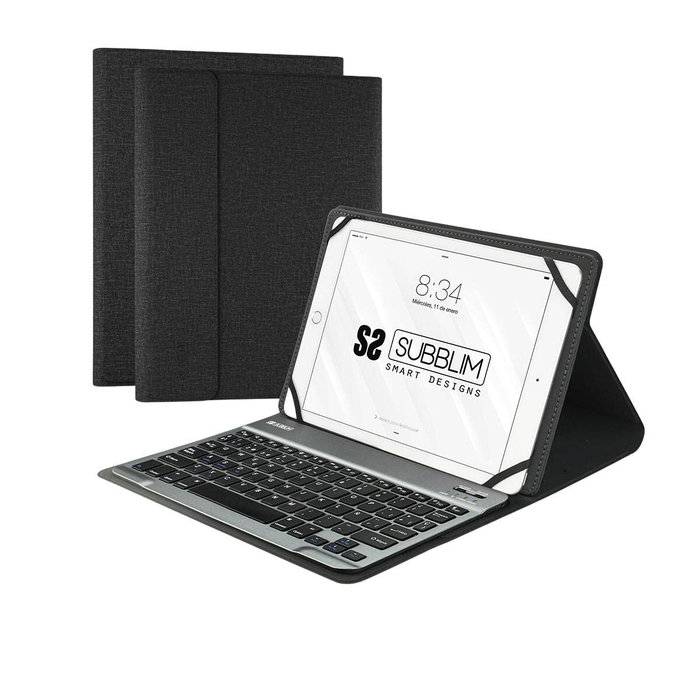 Housse pour Tablette et Clavier Subblim SUB-KT2-BT0001 Noir Gris Espagnol Qwerty