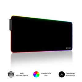Subblim Tapis de Souris XL RGB LED 800x300x4 mm, Grand Mouse Pad Premium avec Éclairage Multicolore, Surface Imperméable, Base Antiglisse, pour Jeux et Bureau