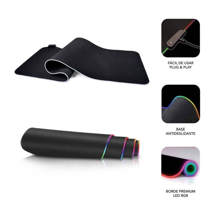 Tapis de Souris Subblim SUBMP-02RGB01 Noir Multicouleur Tapis de Souris Subblim SUBMP-02RGB01 Noir Multicouleur
