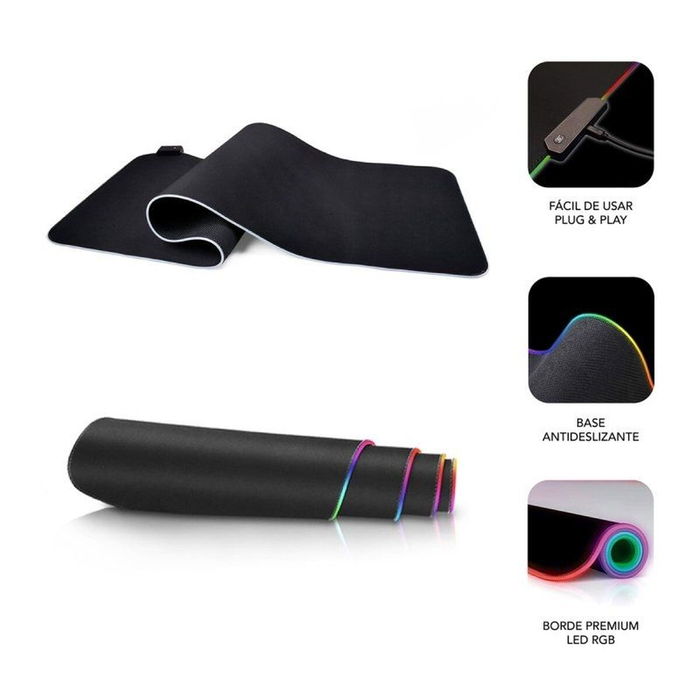Tapis de Souris Subblim SUBMP-02RGB01 Noir Multicouleur Tapis de Souris Subblim SUBMP-02RGB01 Noir Multicouleur