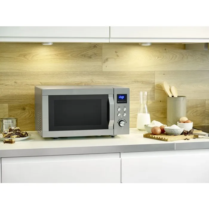 SEVERIN MW 7774 Micro-ondes combiné 3 en 1 Inox 25 L Gril Chaleur tournante