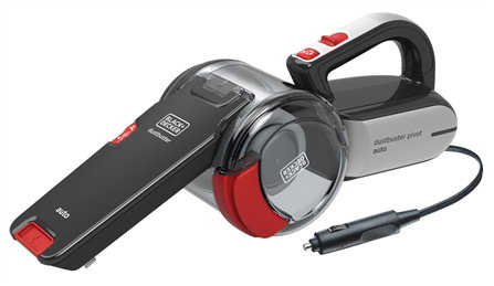 Black+Decker PV-1200-AV Aspirateur de voiture 12V cyclonique avec câble de 5m et tête pivotante, nettoyage facilité