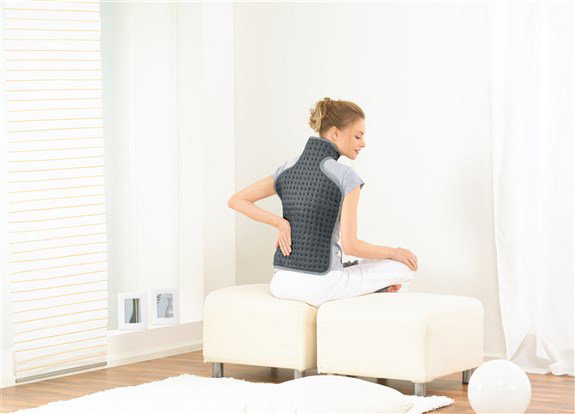 Beurer HK-53 Coussin chauffant électrique LED anatomique cervical/dorsal avec 3 niveaux de température, réglable, 42x64 cm