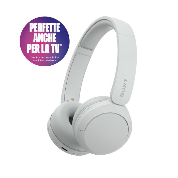 Sony Casque audio sans fil Bluetooth WH-CH520 Blanc (WHCH520W.CE7) - Réduction de bruit, léger et confortable pour une écoute optimale