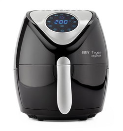 Ariete 4616/00 Friteuse à air sans huile noire - Fait frire avec 80% moins de gras grâce à la circulation d'air chaud, 7 programmes, LCD tactile