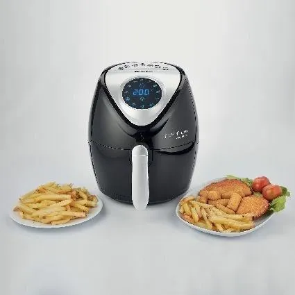 Ariete Friteuse sans huile digitale 4616 - 1.2 kg, 2.6 L, 1300 W, 7 programmes, minuterie 60 min, température réglable jusqu'à 200 °C, noir