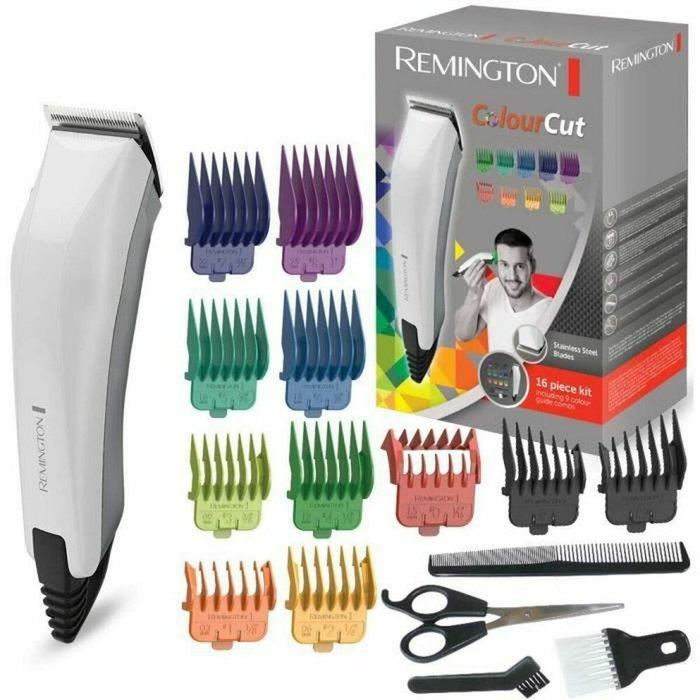 Remington Color Cut HC5035 - Tondeuse à cheveux avec 11 sabots colorés Remington Color Cut HC5035 - Tondeuse à cheveux avec 11 sabots colorés